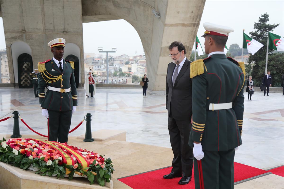 3/04/2018. VII Reunión de Alto Nivel Argelia-España. Visita del presidente del Gobierno, Mariano Rajoy, al Santuario de Los Mártires.